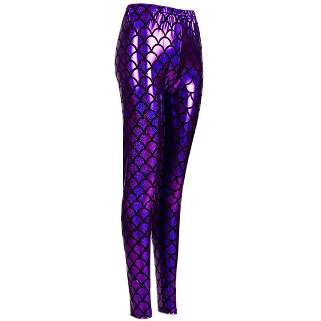 Shiny Fish Scale Leggings - Silver – LoudElephant