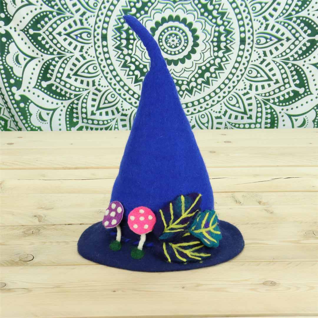 LoudElephant Handcrafted Wool Felt Hat from Nepal - Two Blues Woodland