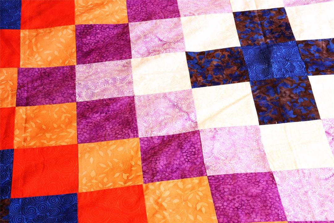 Handmade Batik Printed Bedspread - Patchwork