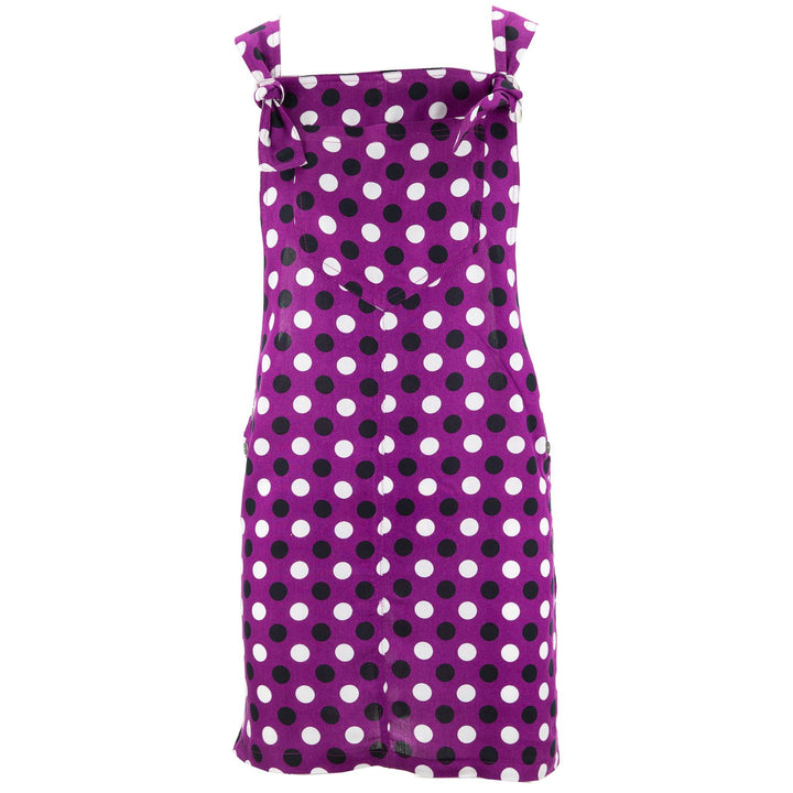 Chic Tea Shift Dungaree Dress - Polka Dots Violet