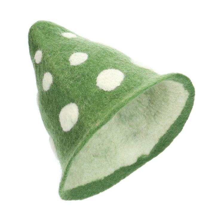 LoudElephant Handcrafted Wool Felt Hat from Nepal - Elf Green