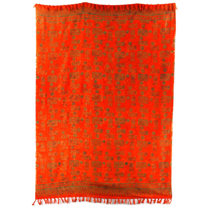 Viscose Rayon Sarong - Orange Aztec