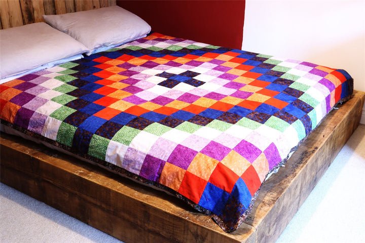 Handmade Batik Printed Bedspread - Patchwork