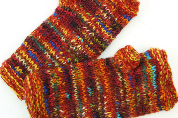 Hand Knitted Wool Arm Warmer - SD Red Mix