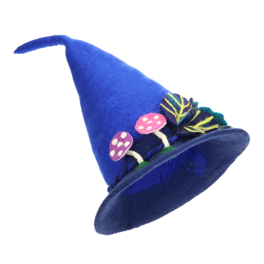 LoudElephant Handcrafted Wool Felt Hat from Nepal - Two Blues Woodland