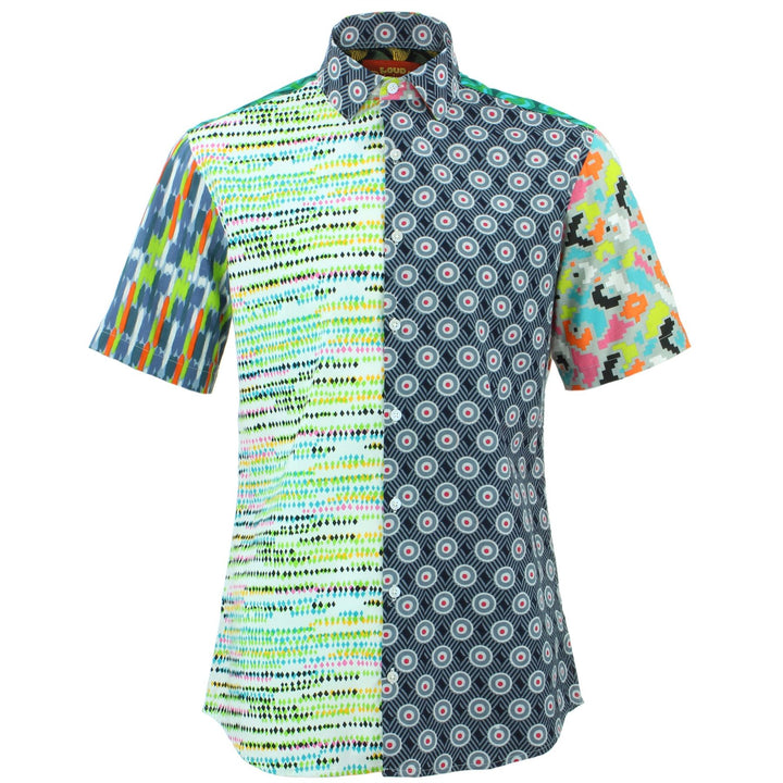 Tailored Fit Short Sleeve Shirt - Random Mixed Panel