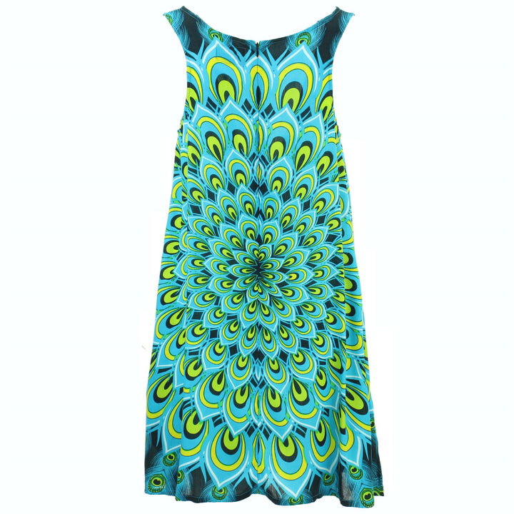 Shift Shaper Dress - Peacock Mandala Cerulean