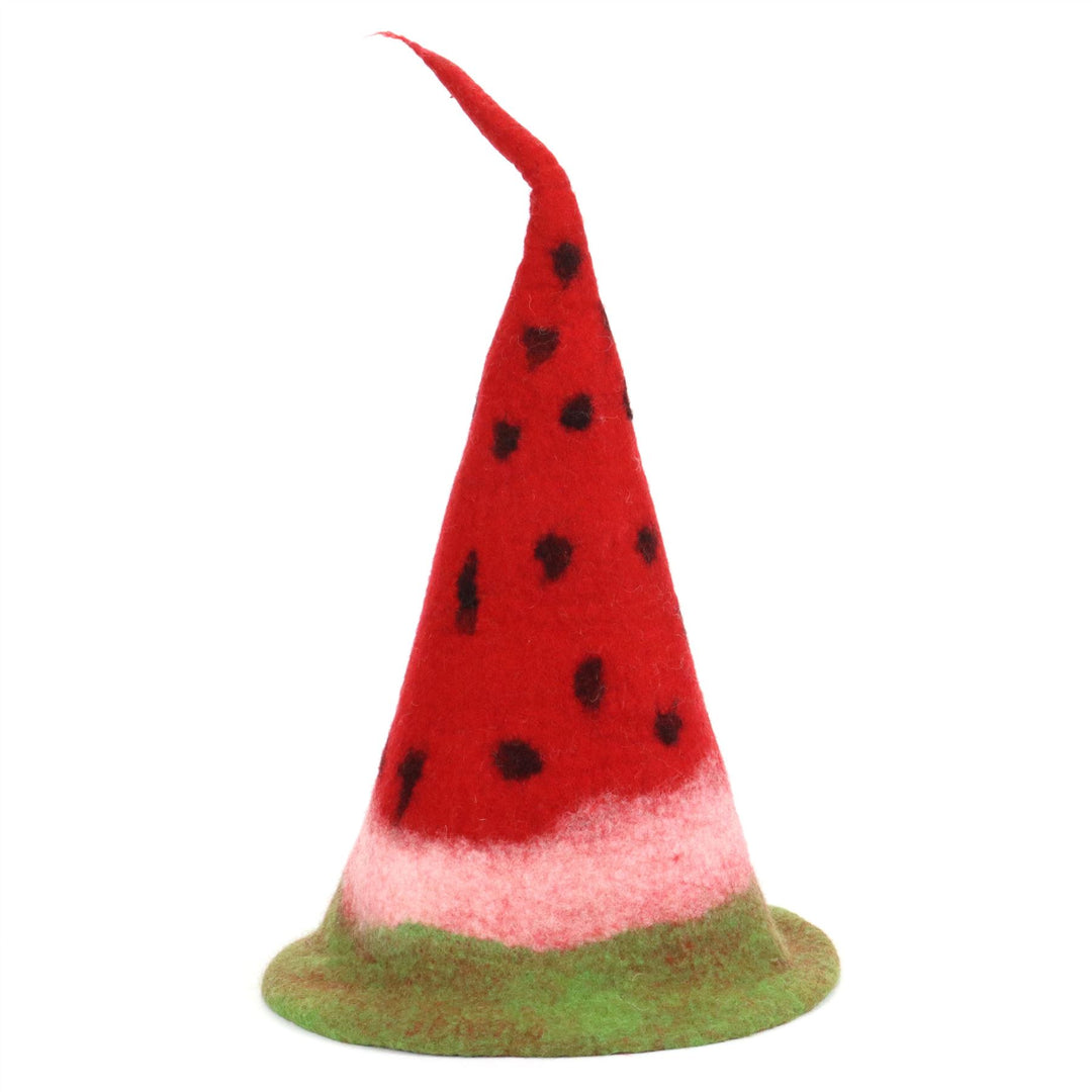 LoudElephant Handcrafted Wool Felt Hat from Nepal - Watermelon