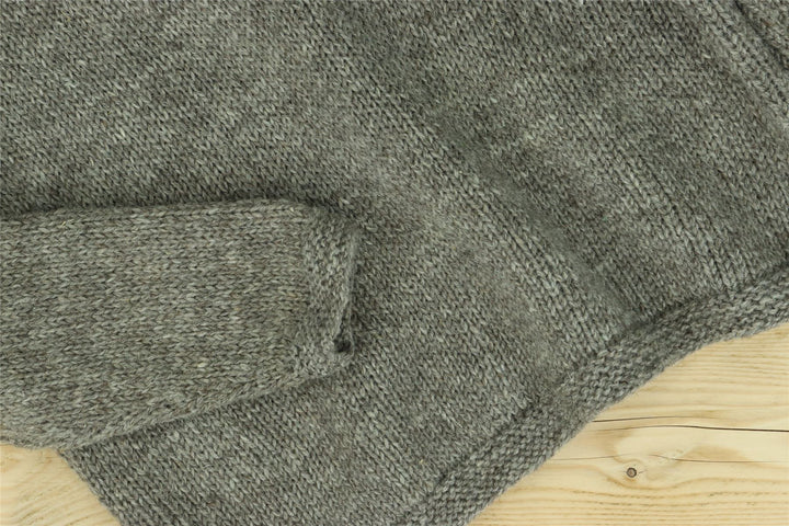 Hand Knitted Wool Jumper - Plain Grey