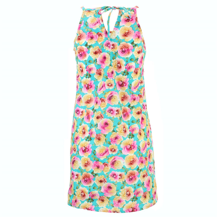 Strappy Dress - Turquoise Bloom