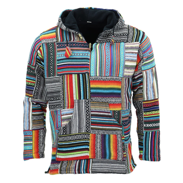 Woven Gheri Cotton Baja Hoodie - Patch Non-Brush