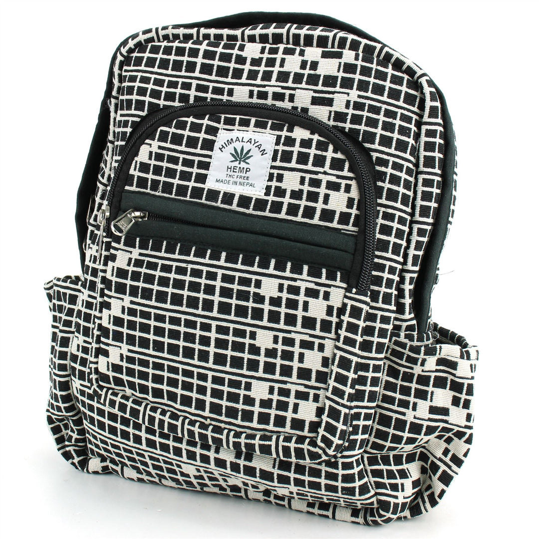 Himalayan Hemp Backpack - Black Grid