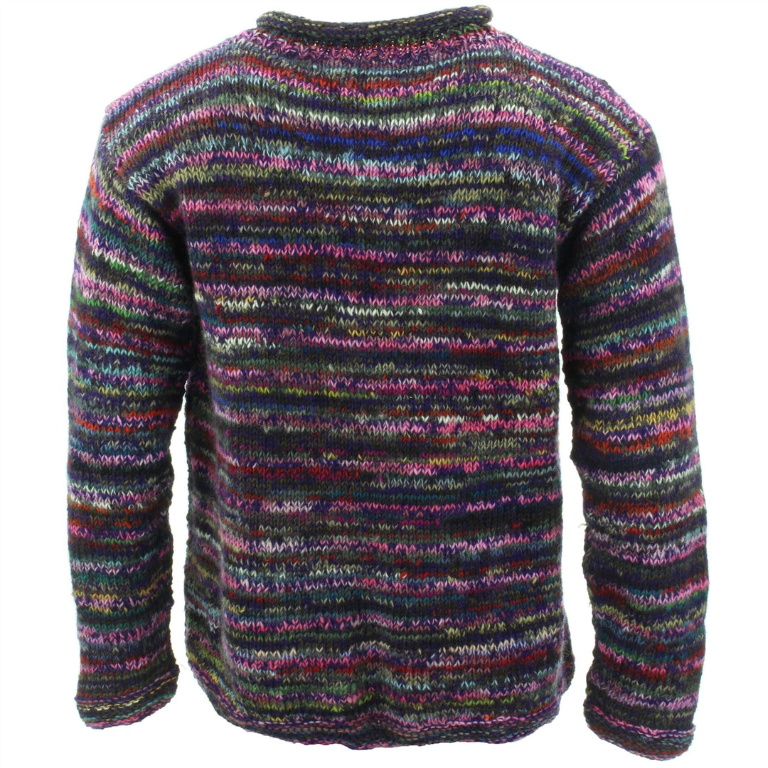 Chunky Wool Knit Jumper Space Dye - SD Purple Mix