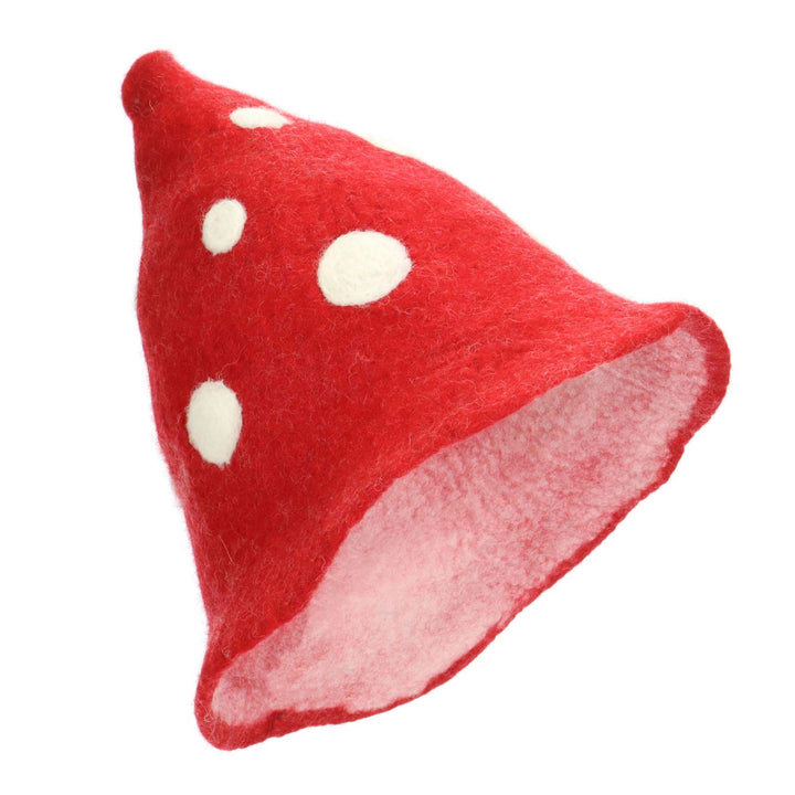 LoudElephant Handcrafted Wool Felt Hat from Nepal - Elf Red