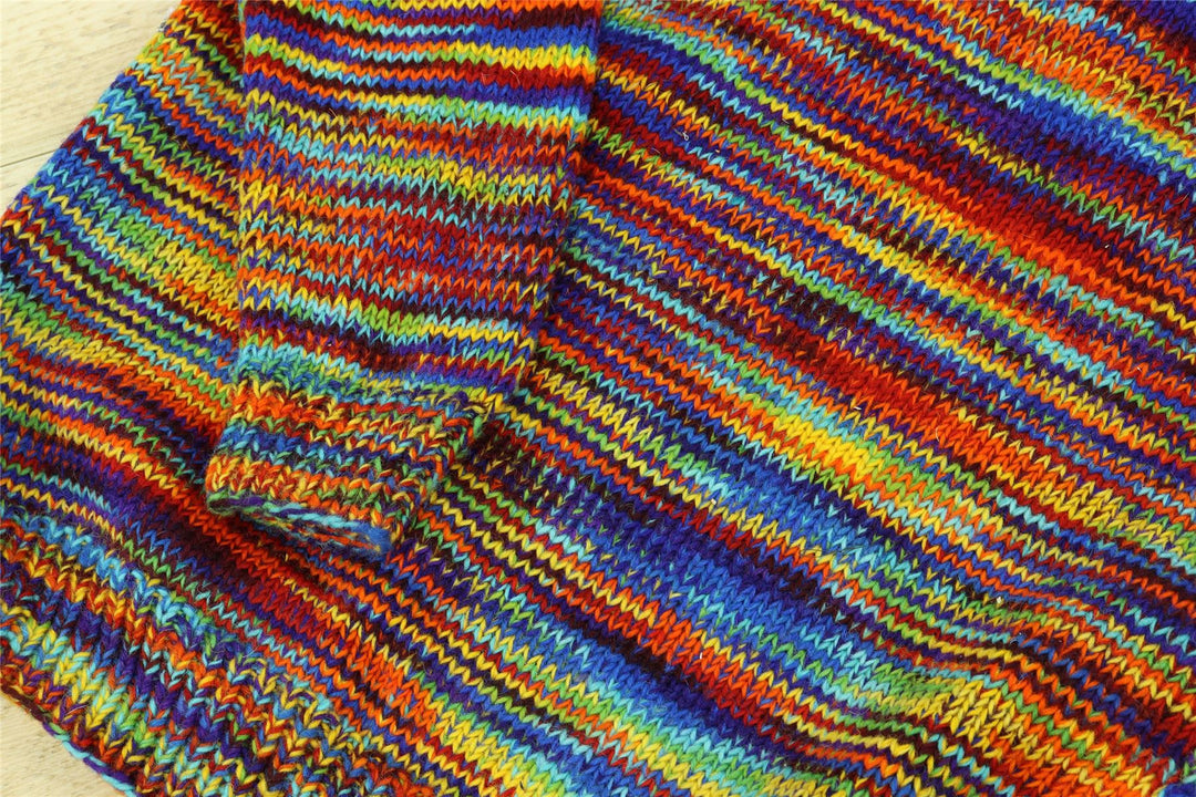 Hand Knitted Wool Jumper - SD Rainbow