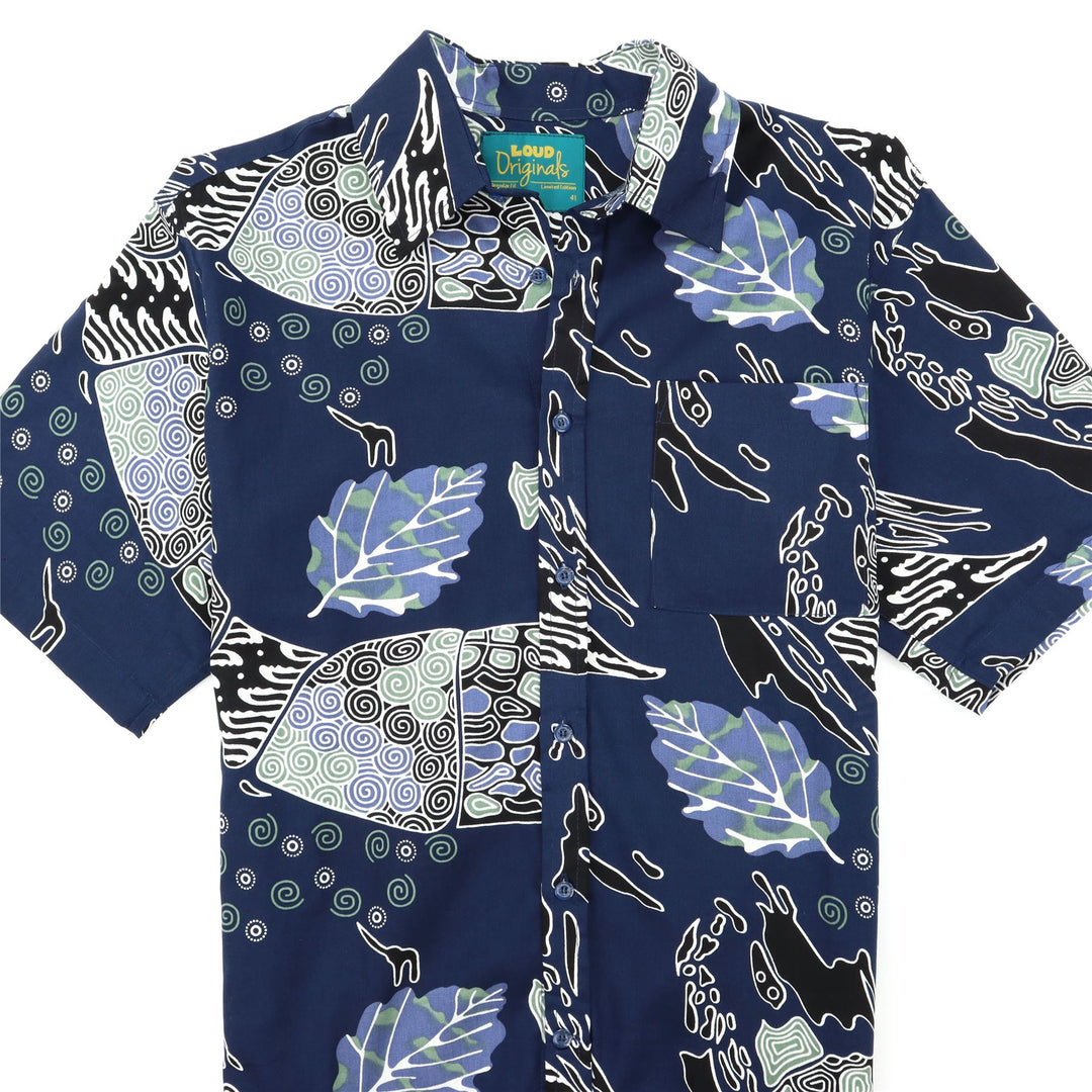 Regular Fit Short Sleeve Shirt - Blue Folk