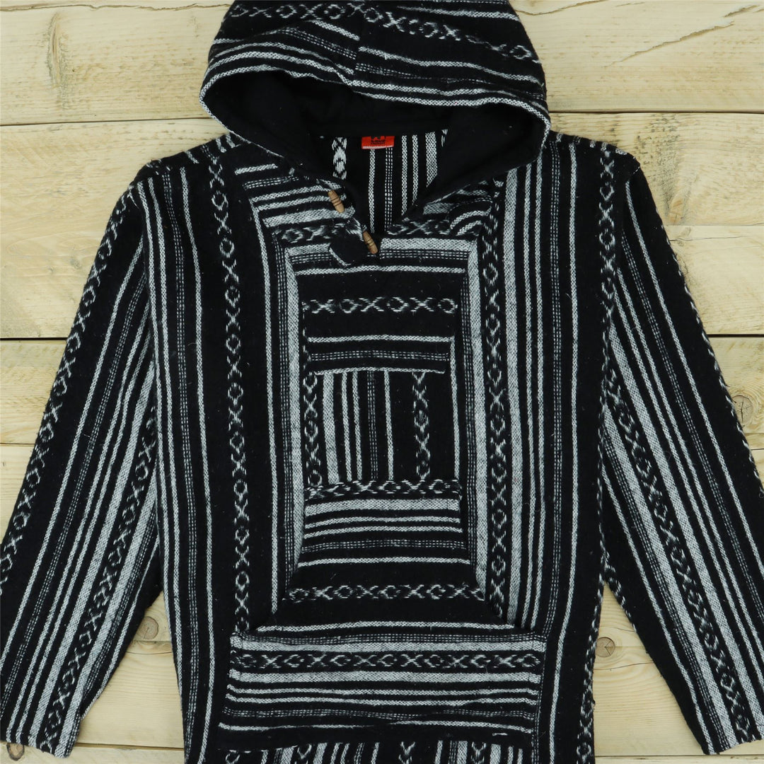 Brushed Gheri Cotton Baja Hoodie - Black Diamond