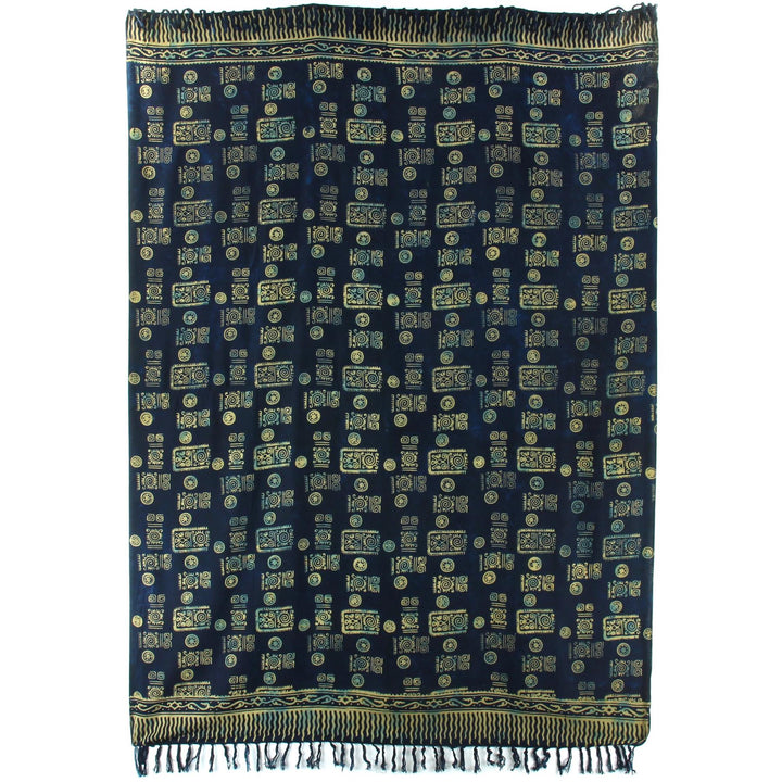 Viscose Rayon Sarong - Navy Aztec