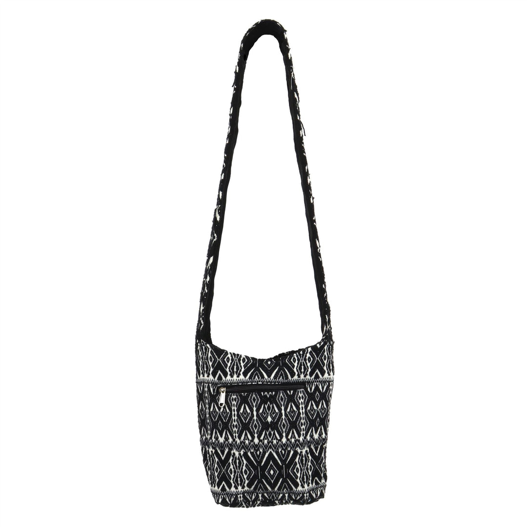 Cotton Canvas Sling Shoulder Bag - Black X 2