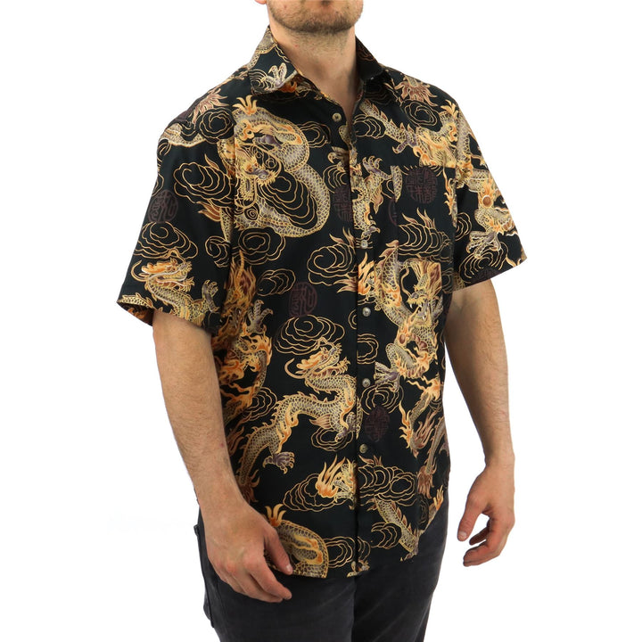 Regular Fit Short Sleeve Shirt - Chinese Dragon