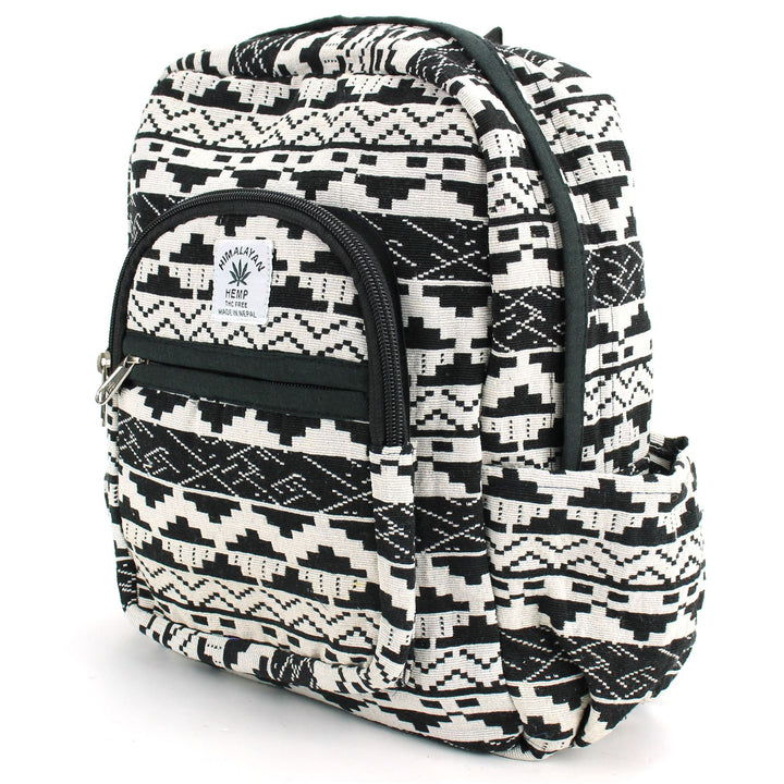 Himalayan Hemp Backpack - Black Zig Zag