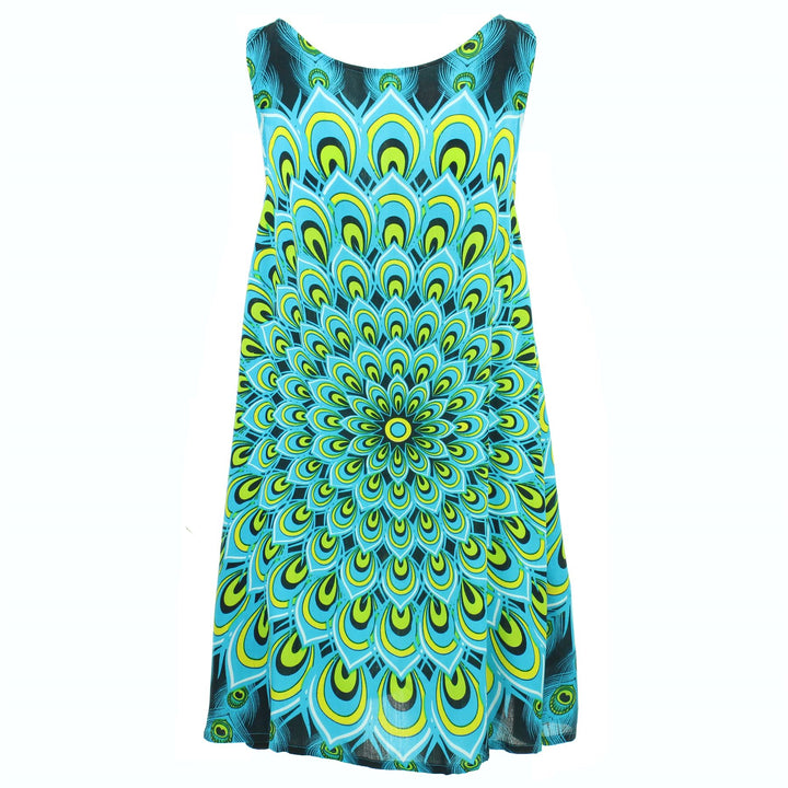 Shift Shaper Dress - Peacock Mandala Cerulean