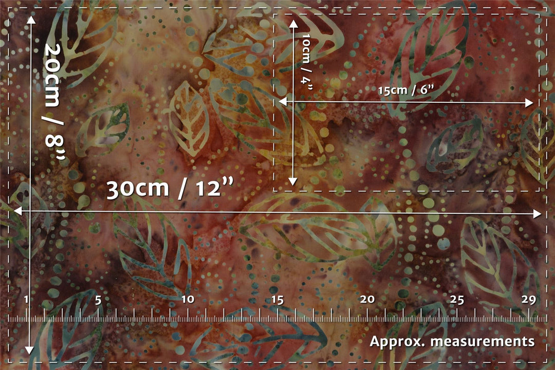 Handmade Batik Cotton Fabric on the Roll Cut To Order 118cm 46" Wide by 50cm Length - Print 022