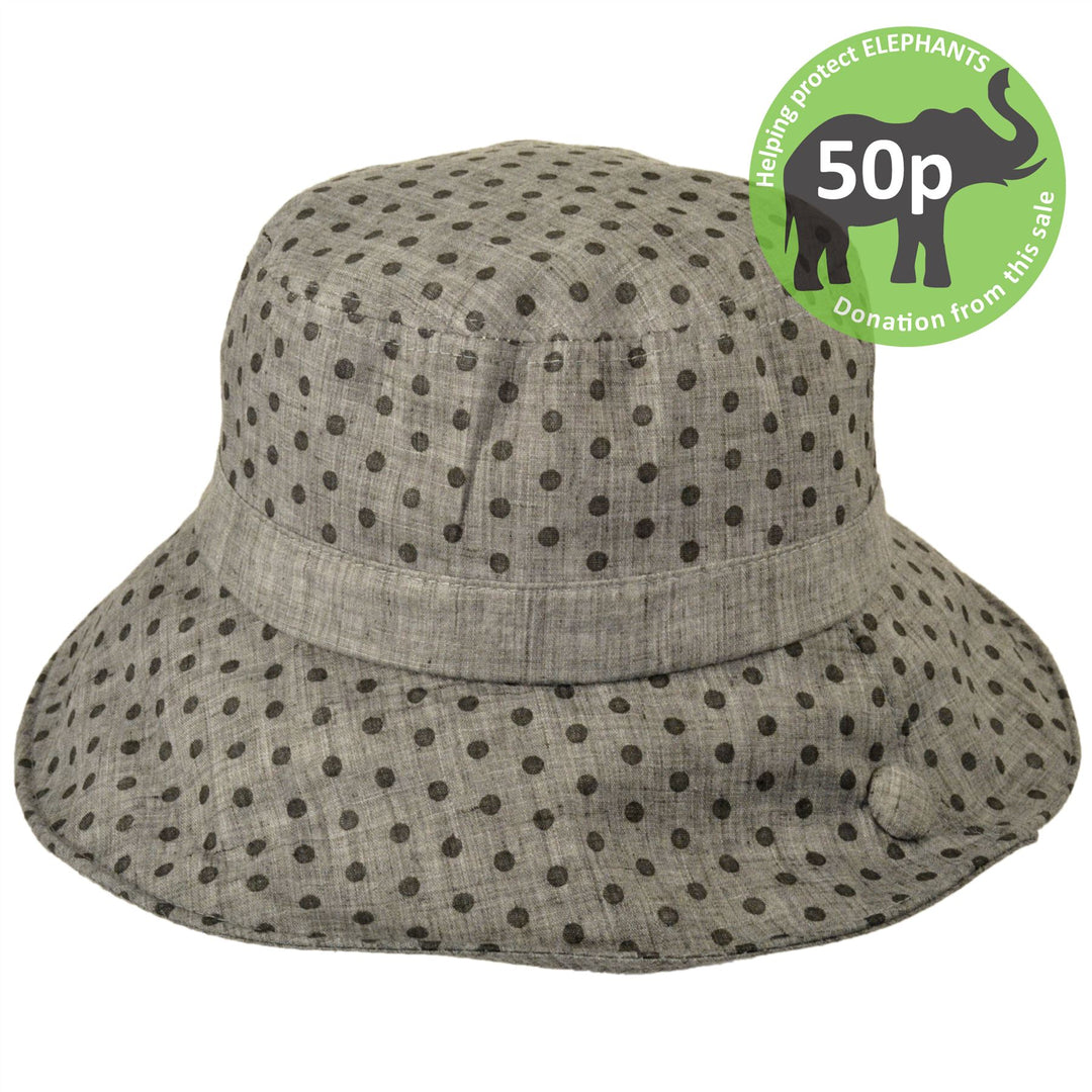 Spotty sun hat with shapeable brim