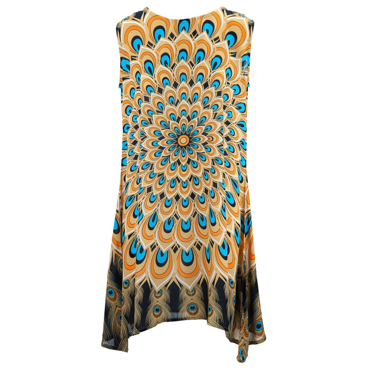 The Swirl Shift Dress - Peacock Mandala Desert Haze