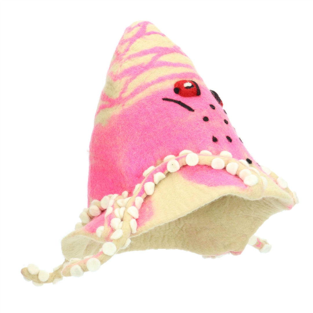 LoudElephant Handcrafted Wool Felt Hat from Nepal - Pink Octopus