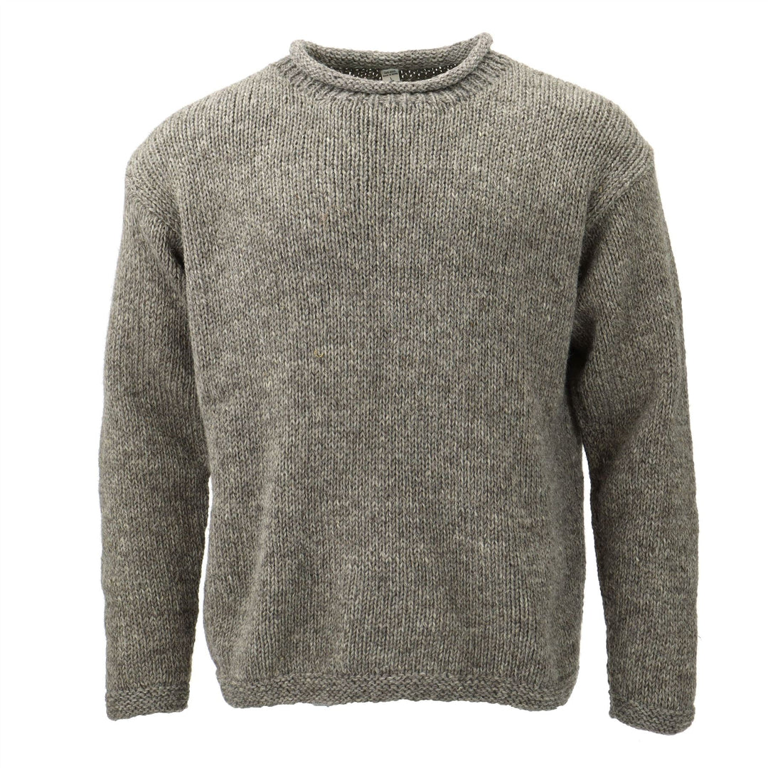 Hand Knitted Wool Jumper - Plain Grey