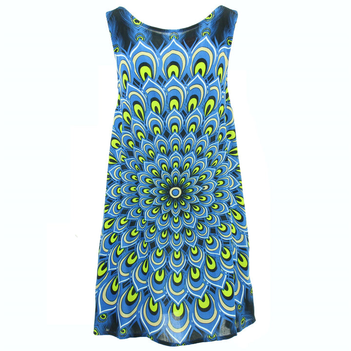 Shift Shaper Dress - Peacock Mandala Royal Blue