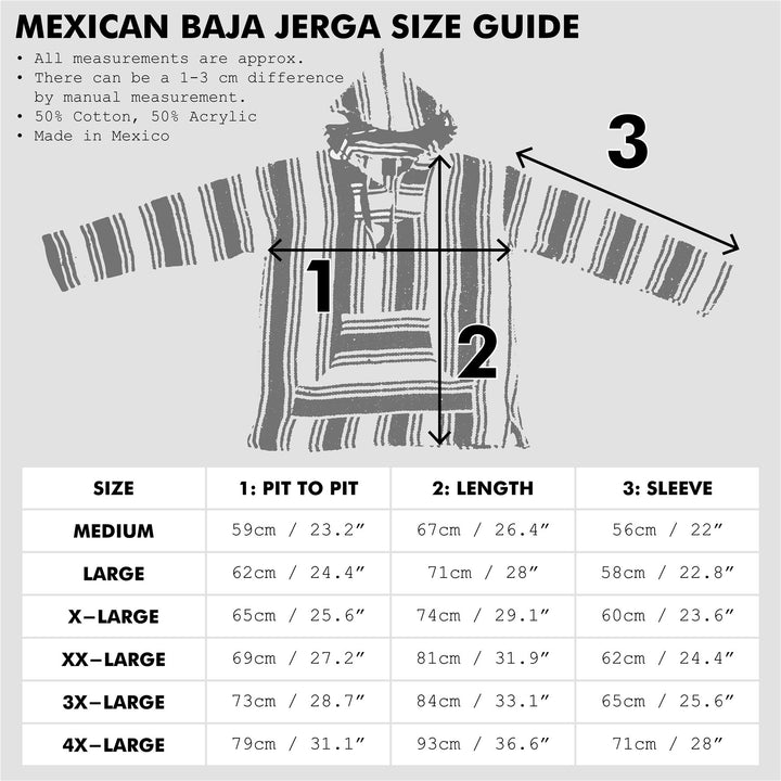 Recycled Mexican Baja Jerga Hoody - Black Green Grey