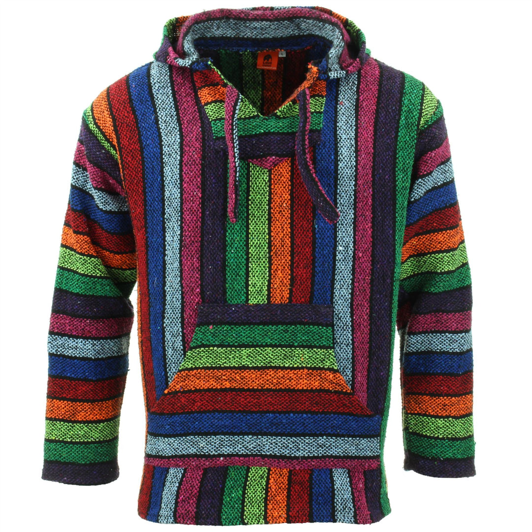 Recycled Mexican Baja Jerga Hoody - Rainbow