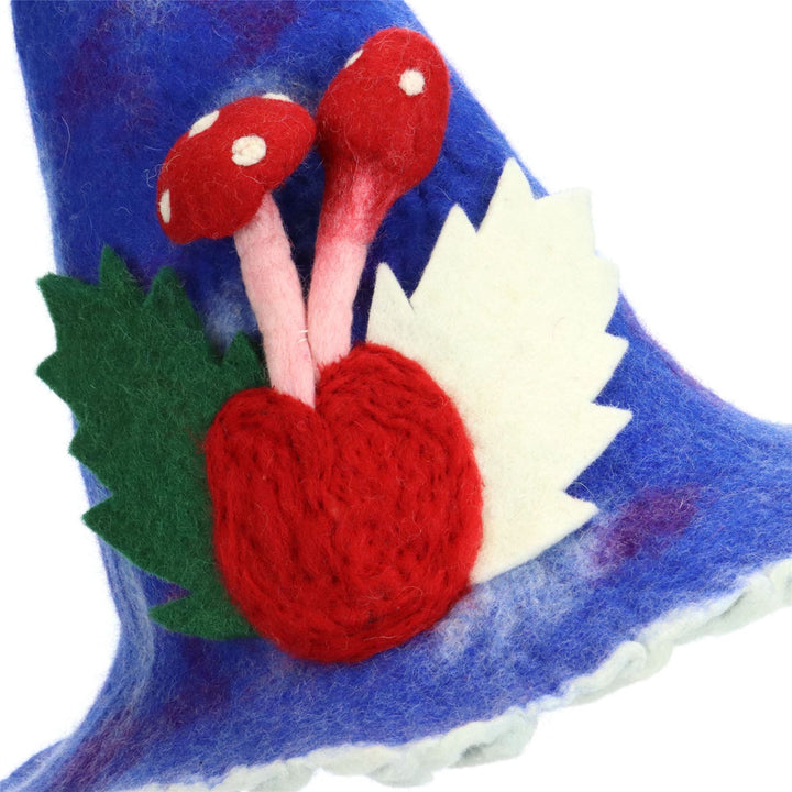 LoudElephant Handcrafted Wool Felt Hat from Nepal - Blue Woods