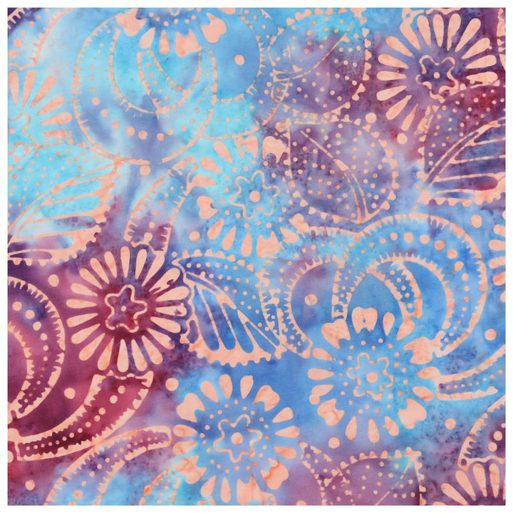 Handmade Batik Cotton Fabric on the Roll Cut To Order 118cm 46" Wide by 50cm Length - Print 004