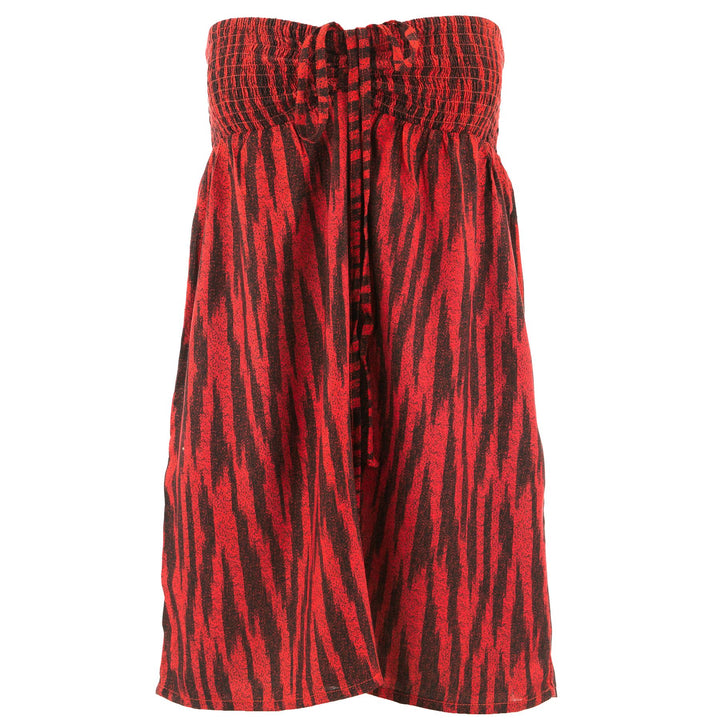 Halterneck Wrinkle Dress - Red Zebra