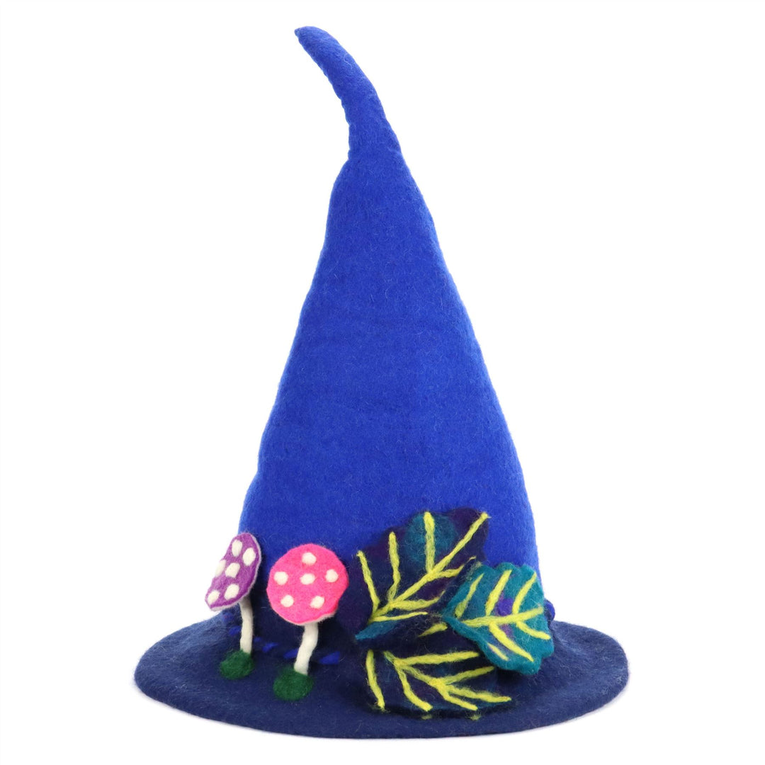 LoudElephant Handcrafted Wool Felt Hat from Nepal - Two Blues Woodland