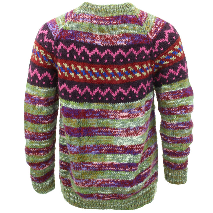 Hand Knitted Wool Jumper - SD Purple Green