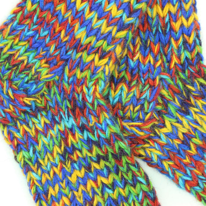 Hand Knitted Wool Ankle Socks - SD Rainbow Mix