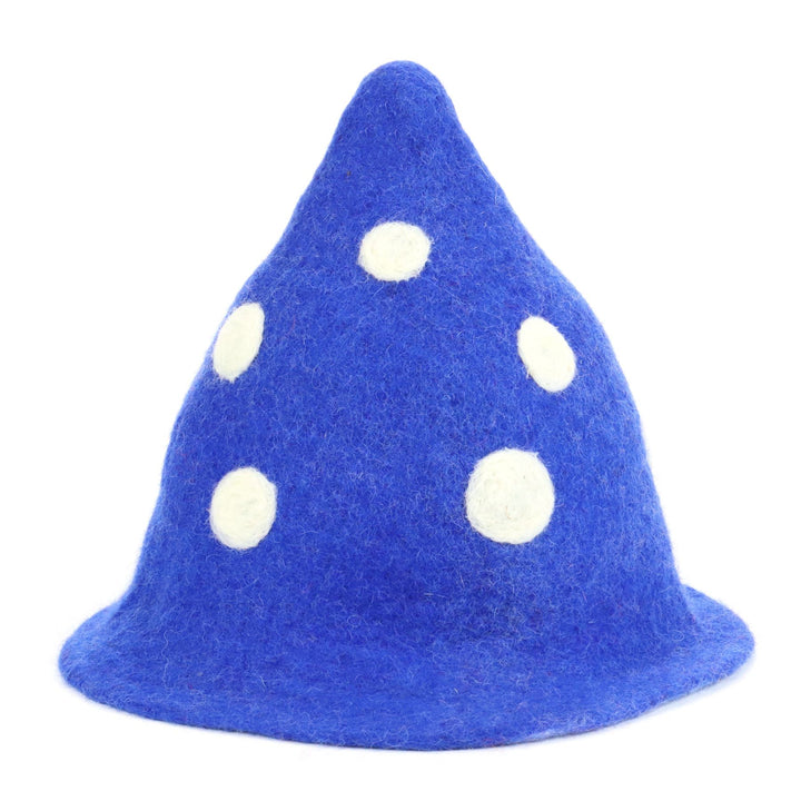 LoudElephant Handcrafted Wool Felt Hat from Nepal - Elf Royal Blue