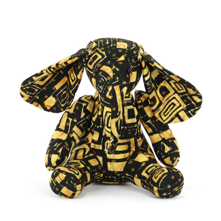 Batik Cotton Friendship Elephant - Black Rust