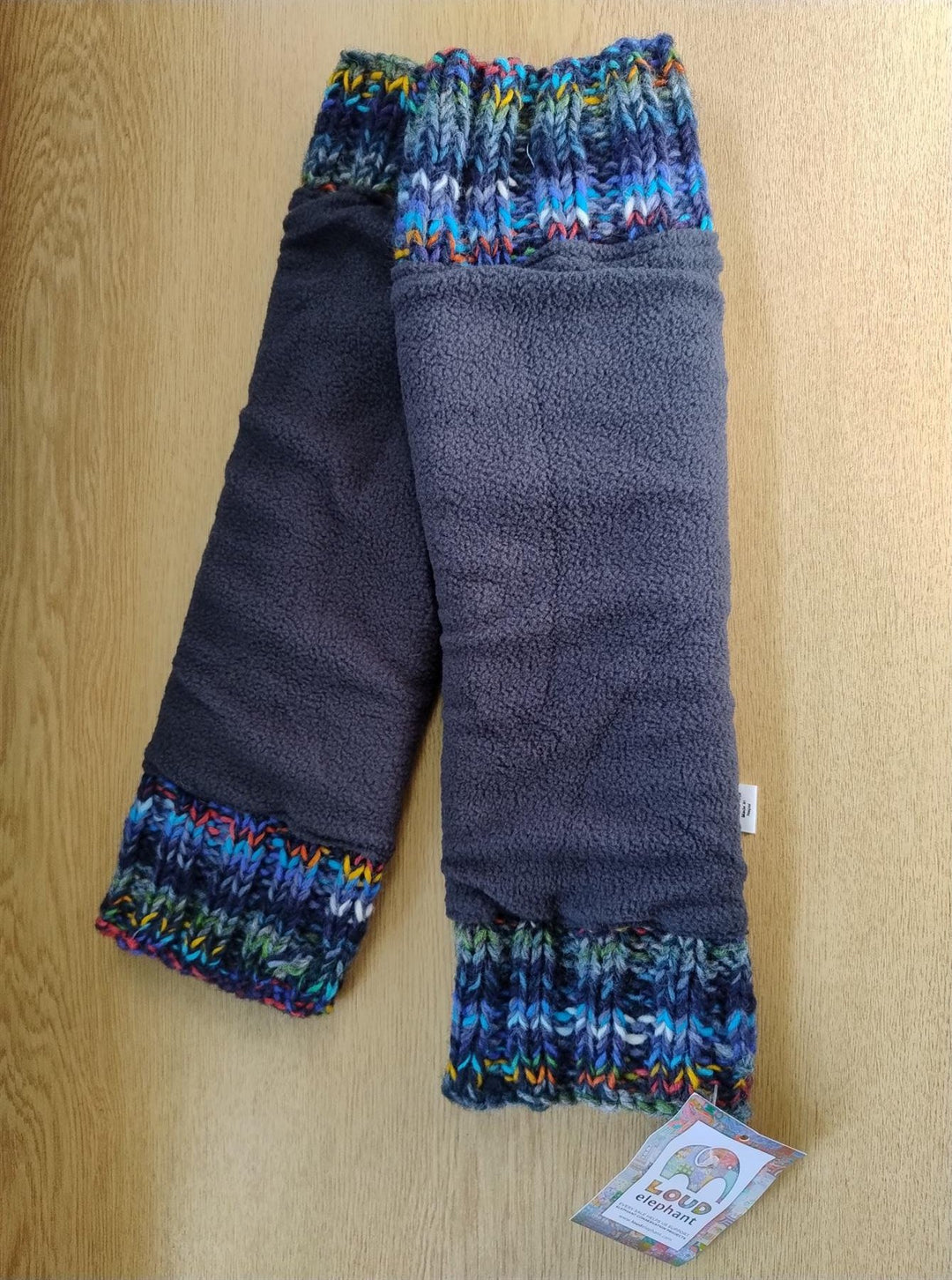 Hand Knitted Wool Leg Warmers - SD Dark Blue Mix