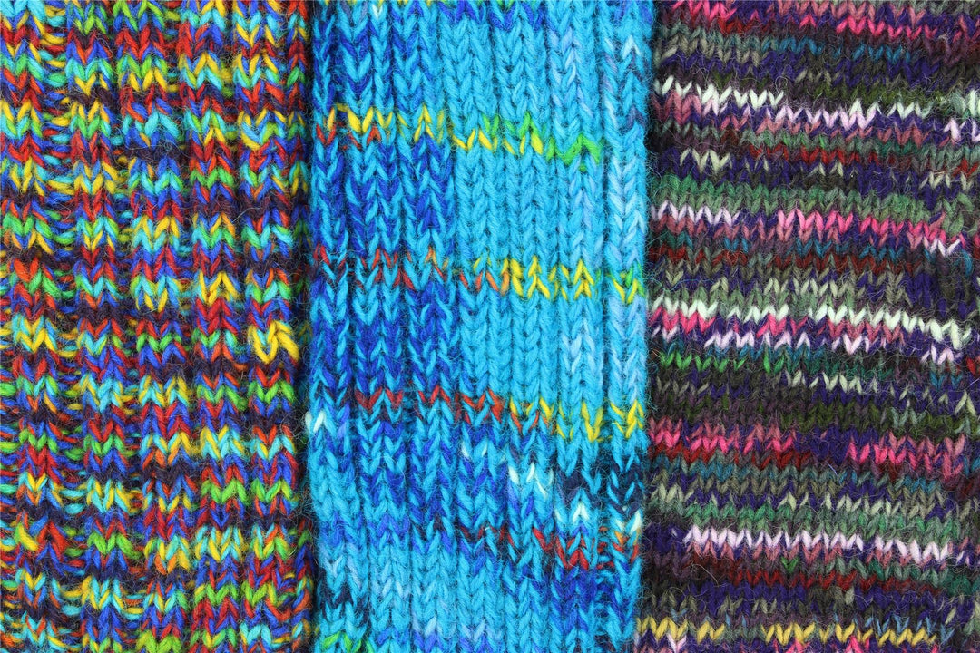 Hand Knitted Wool Leg Warmers - SD Purple Mix