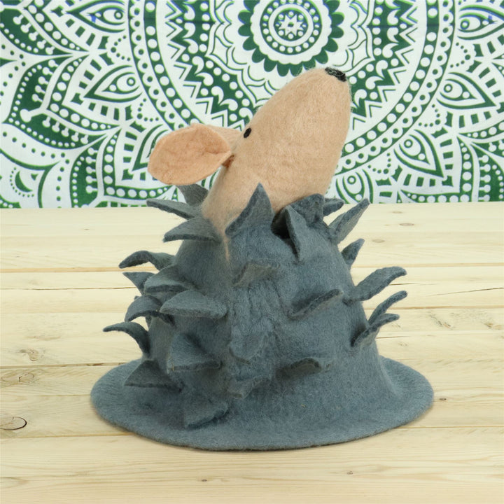 LoudElephant Handcrafted Wool Felt Hat from Nepal - Mouse