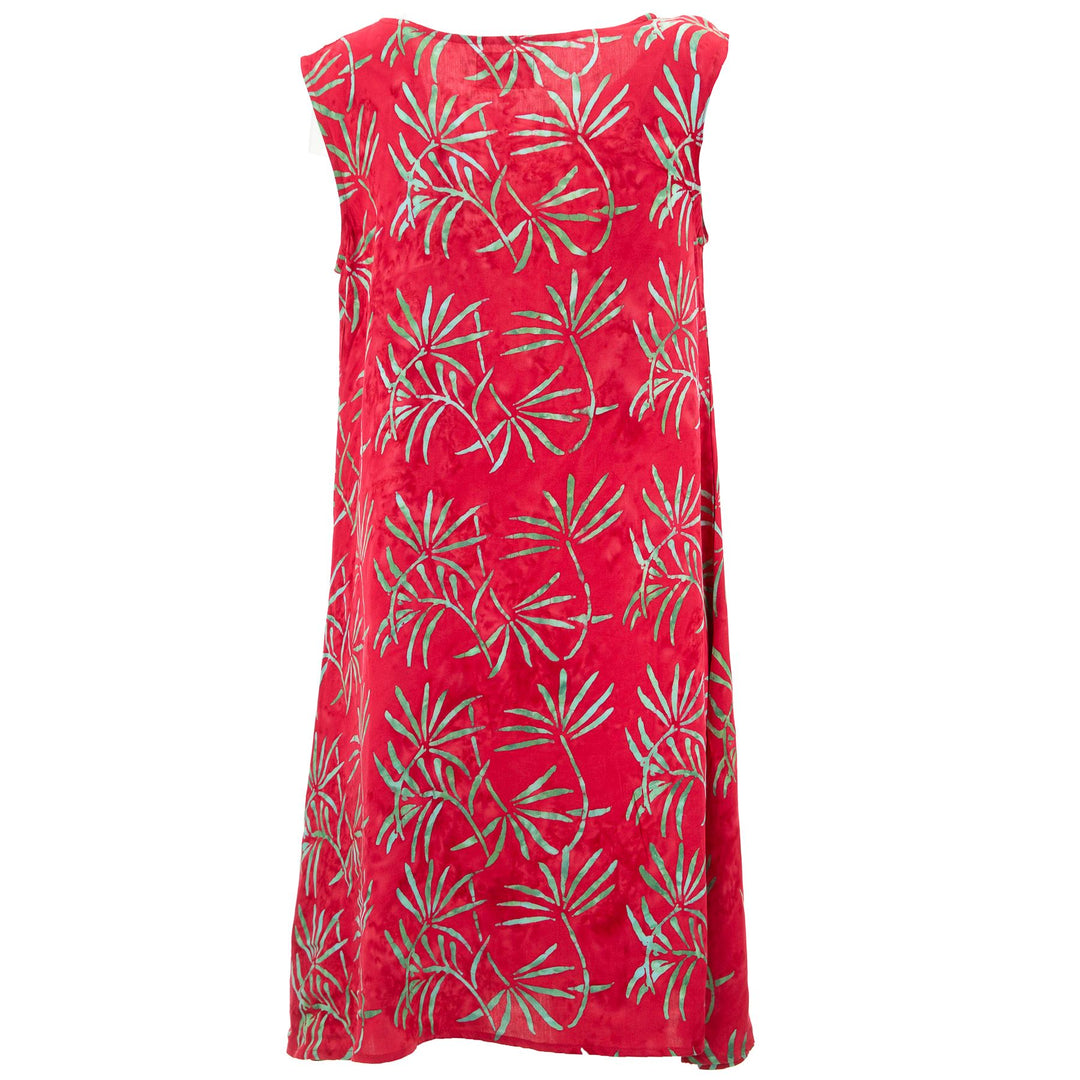 The Swirl Shift Dress - Red Water Palms