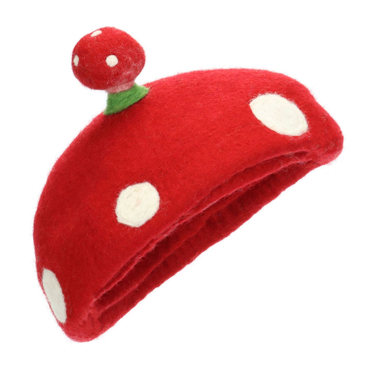 LoudElephant Handcrafted Wool Felt Hat from Nepal - Toadstool Beret