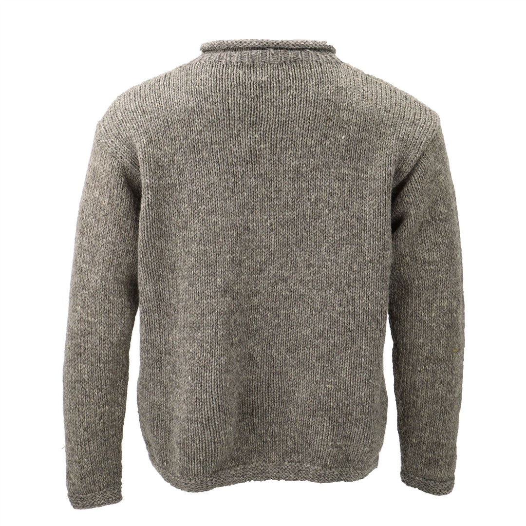 Hand Knitted Wool Jumper - Plain Grey