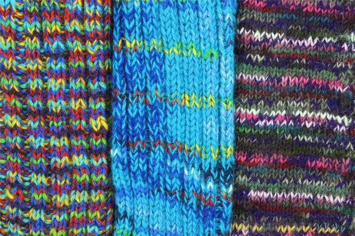 Hand Knitted Wool Leg Warmers - SD Rainbow Mix