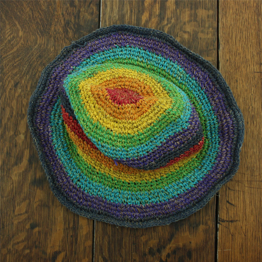 Hemp & Cotton Sun Hat - Dark Rainbow